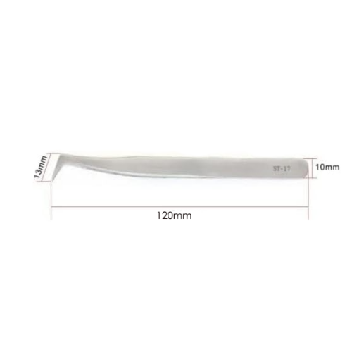 M&R ST-17 Stainless Steel 90º Angle Curved Tip Tweezer - Image 5