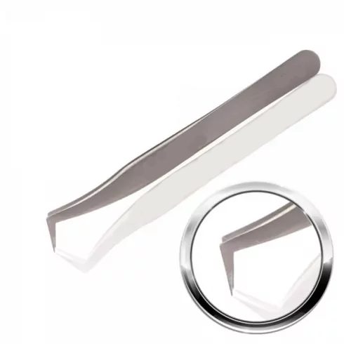 M&R ST-17 Stainless Steel 90º Angle Curved Tip Tweezer - Image 4