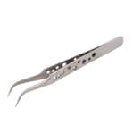M&R 7-SA SR Stainless Steel Hole-Curved Tip Tweezer