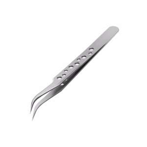M&R 7-SA SR Stainless Steel Hole-Curved Tip Tweezer - Image 2