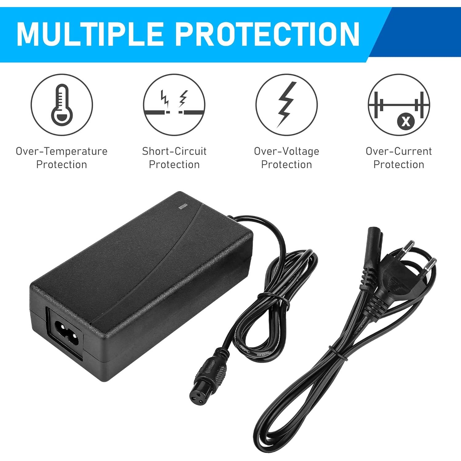 Lithium-ion Battery Charger 10S 42V 2A With GX16 3-pin Connector - Image 4