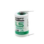 Saft LS14250 Lithium Battery with Pins 1/2 AA 3.6V