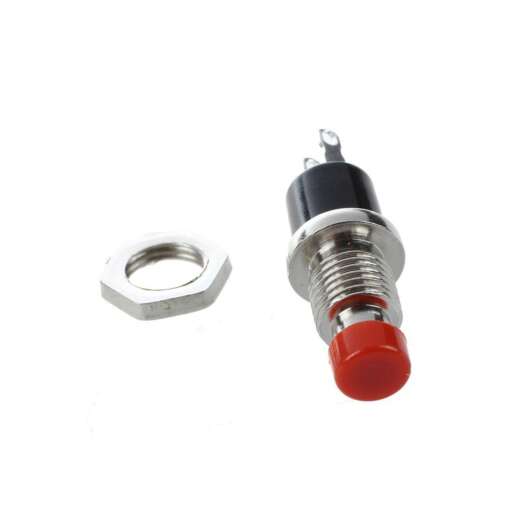 SPST Round Momentary Push Button Red Switch On/Off 2Pin AC 250V 1A Red 7mm - Image 2