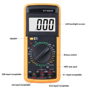 Digital Multimeter DT-9205A with ON/OFF Switch - Image 2