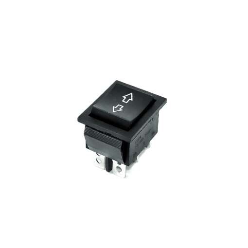 Double Pole Center-Off Momentary Rocker Switch 15A - Black