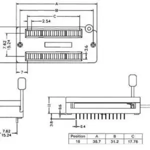 Universal ZIF Socket 16 Pins - Image 4