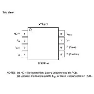XTR117AIDGKR Current Amplifier VSSOP-8 SMD - Image 2