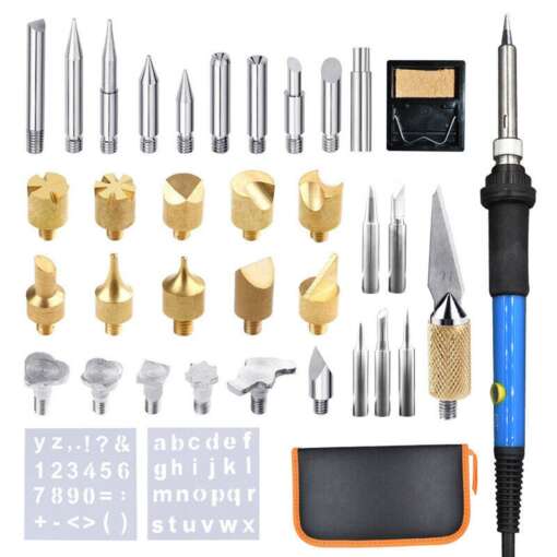 60W Wood Burning Pyrography kit Tools with Embossing/Carving/Soldering Tips - Image 2