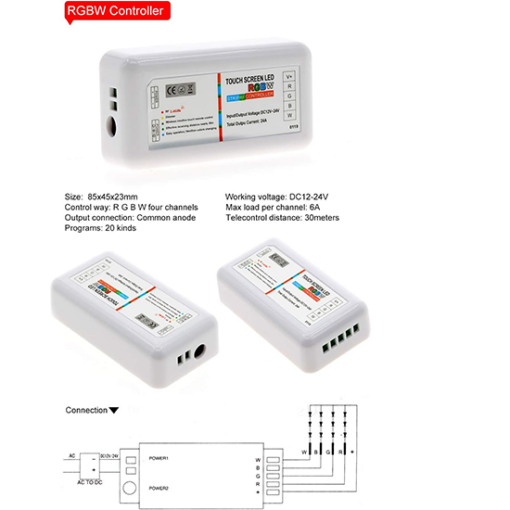 Touch Screen LED RGB Controller 12-24VDC 18A - Image 3