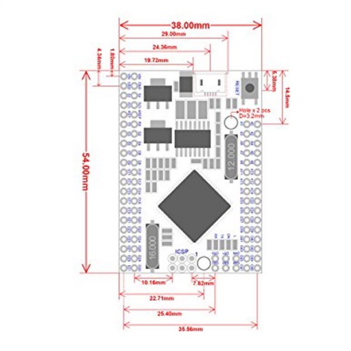 Arduino Mega2560 Pro ATMEGA2560-16AU USB CH340G Development Board - Image 2