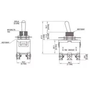 Toggle Switch 6 Pins 15A E-TEN1322 (ON/OFF/ON) - Image 5