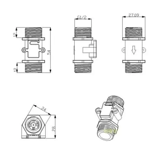 Water Flow Sensor Transparent YF-S201C - Image 5