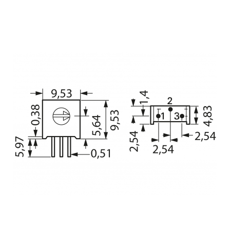 5x Präzisions-Trimpotentiometer 10 KOhm (3386P-1-103) Mit Drehknopf – Für Arduino & DIY