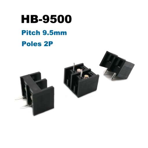 HB9500 Power Terminal Block Pitch 9.5mm 300V 25A 2Pin Black - Image 4