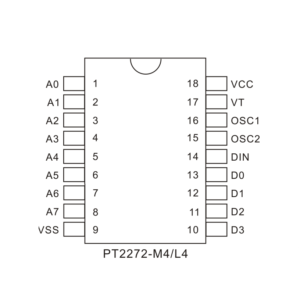 PT2272-M4 Remote Control Decoder IC - Image 2