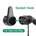 Type 2 EV Charger Plug Holder Wall Mount Bracket Socket For Electric Car Charging