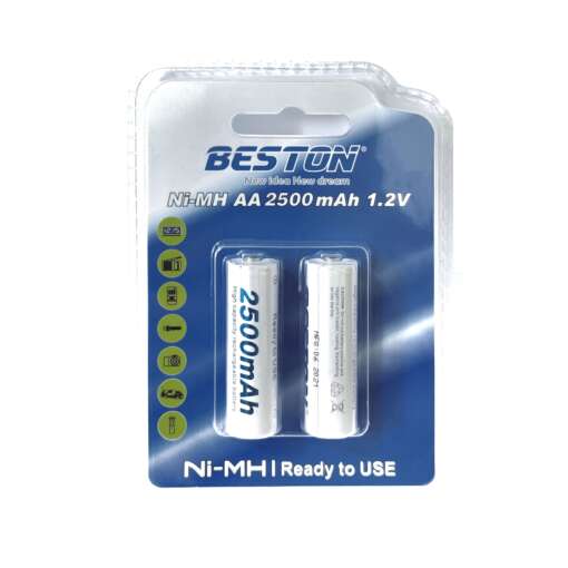 Beston Rechargeable Battery AA 2500mAh 1.2V (2 Pcs)