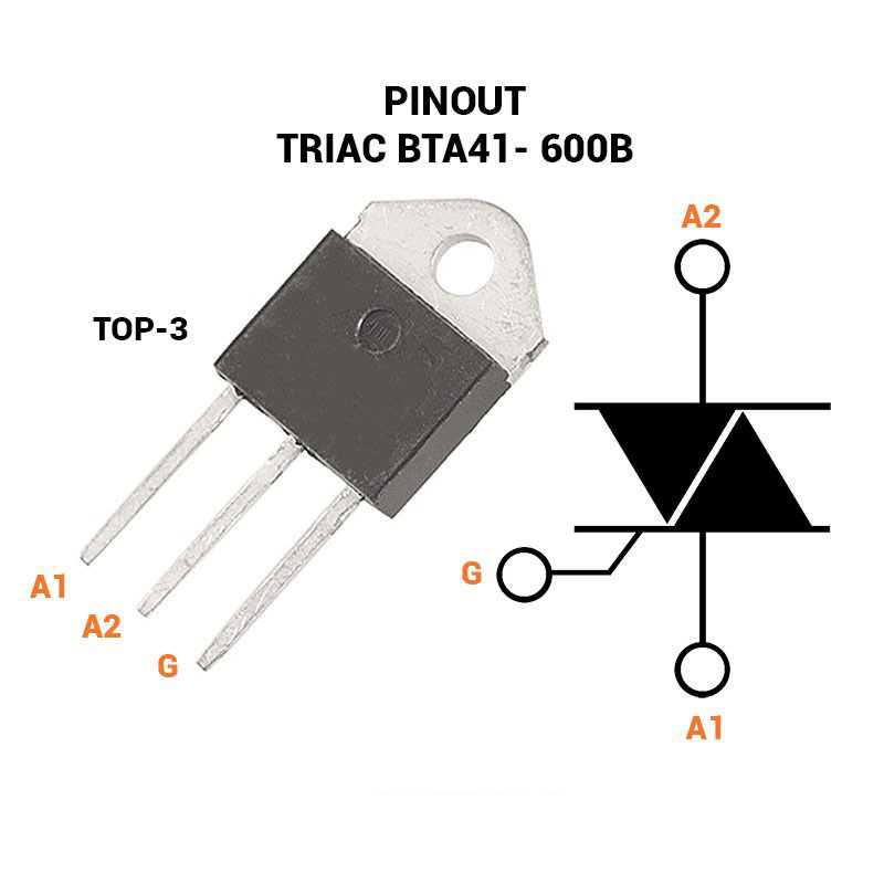 TRIAC BTA41-600B TOP3 (40A, 600V) - Most Electronics