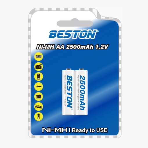 Beston Rechargeable Battery AA 2500mAh 1.2V (2 Pcs) - Image 2