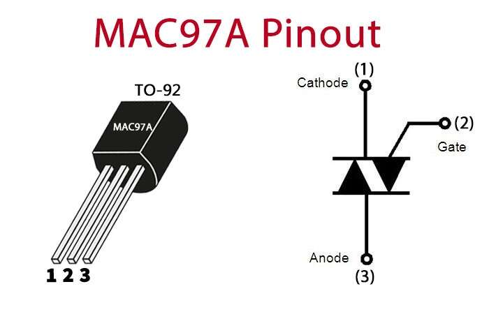 thumbnail image 2 of 20pcs MAC97A8 97A8 0.6A 600V TRIAC Thyristor - TO-92 Package 2 of 5