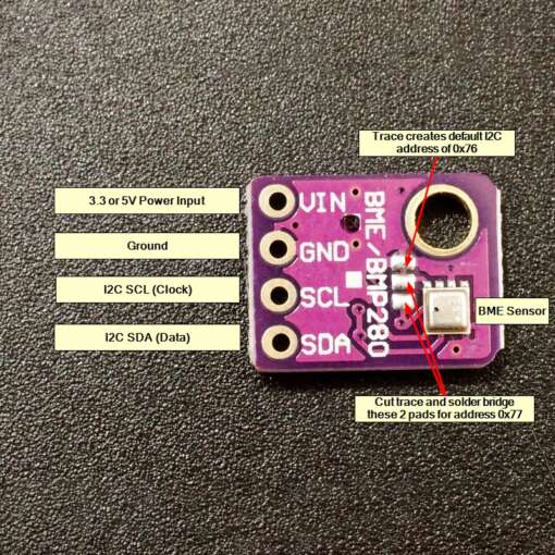 BME280 I2C Pressure Humidity Temperature Sensor Module - Image 2