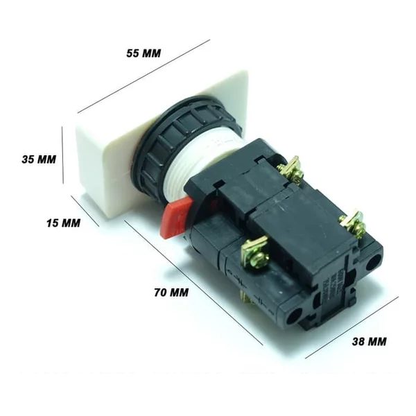 ON-OFF Double Push-Button Momentary Switch 29mm with LED Light - Image 3