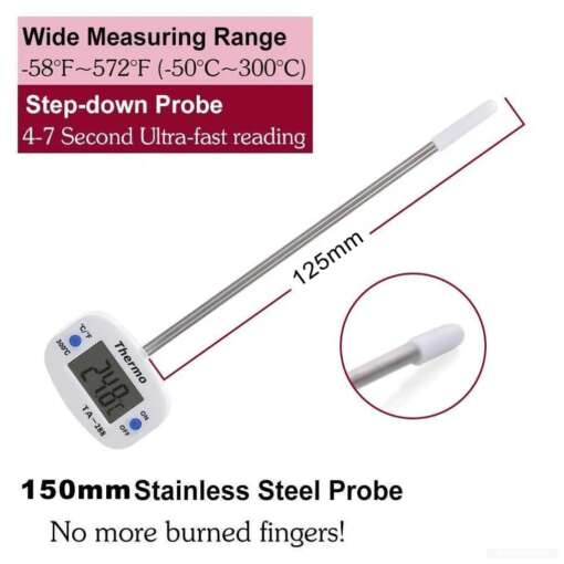 TA288 LCD Digital Thermometer - Stainless Steel Probe - Image 5