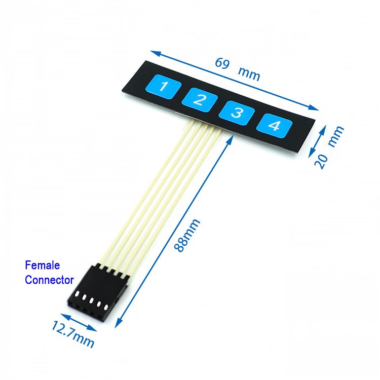 Keypad 1x4 Self-Adhesive 4 key
