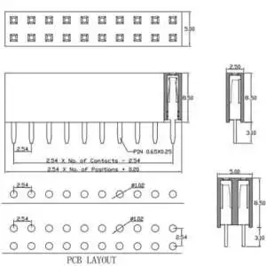 Pin Headers Female 2.54mm : 2X5Pin, Straight, Black, 11mm - Image 3