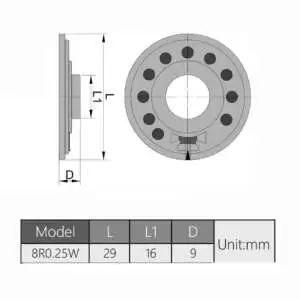 Speaker 8Ω 0.25W  (Ø 29mm) - Image 4