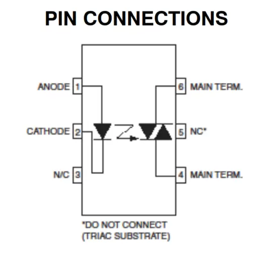 MOC3051SR2M SMD 6P Optocoupler 60mA 600V 1.18V Original - Image 3