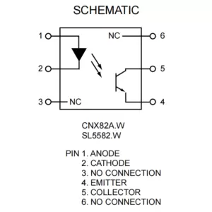 CNX82A Optoisolator Transistor Output 5300Vrms 1 Channel 6-DIP - Image 2