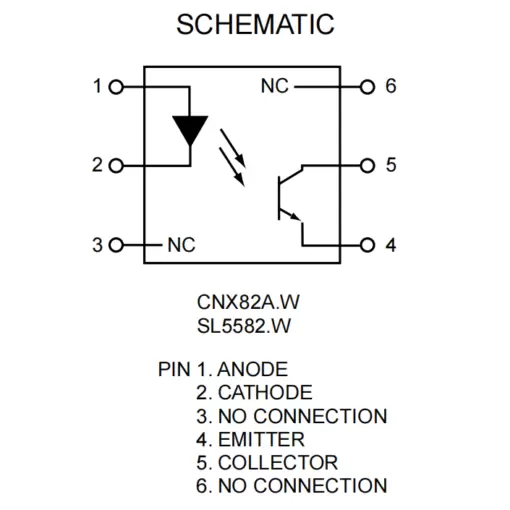 CNX82A Optoisolator Transistor Output 5300Vrms 1 Channel 6-DIP - Image 2