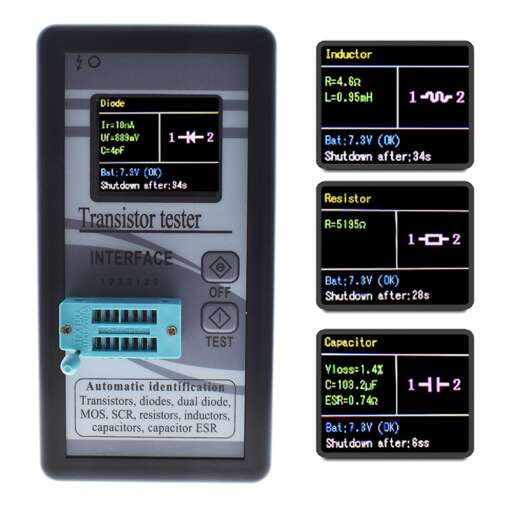 Multi-Purpose Transistor Tester 128*160 Diode Thyristor Capacitance Resistor Inductance MOSFET ESR LCR Meter - Image 3