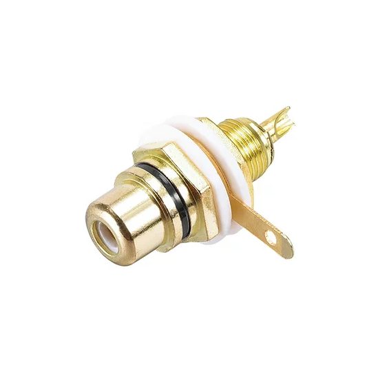RCA Female Chassis Mount Gold Connector (Black) - Image 3