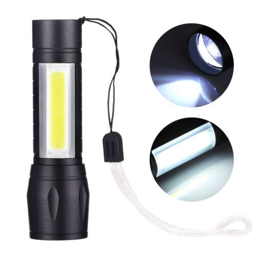 Mini LED Flashlight Rechargeable 3 Modes With Side COB Lamp