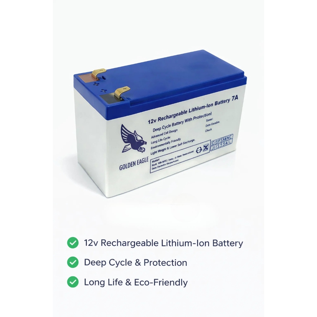 Rechargeable Li-ion Battery 12V 7A with BMS Replacement For Acid Battery - Image 2