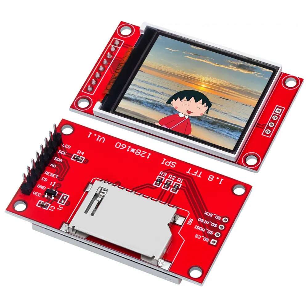 thumbnail interactive-video image 1 of 1.8 Inch TFT LCD Adapter Module ST7735S SPI I/O 128x160 For Arduino 51/AVR - 3V 1 of 5