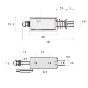 Push Type Linear Solenoid JF-0530B 24V 300mA 10mm 5N - Image 5