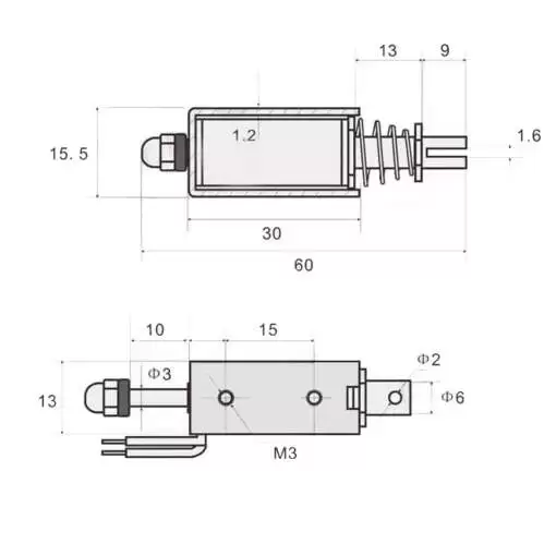 Push Type Linear Solenoid JF-0530B 24V 300mA 10mm 5N - Image 5