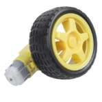 DC Geared Motor Dual Shaft 3:12VDC 450 rpm  with Wheel (D:65mm X W:26mm)