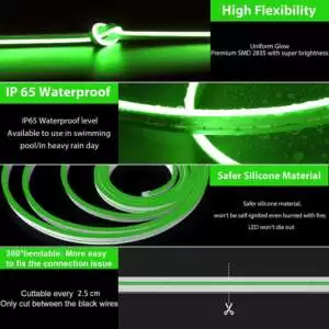Neon Flexible LED Strip Light 5M (Green) 12VDC - Image 7
