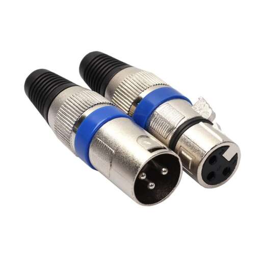 XLR Cable Connector Pair (Male-Female) 3 Pin for Wire