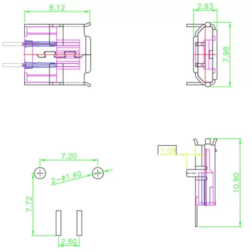 Micro USB SMD 2 Pin Female Connector - Image 2