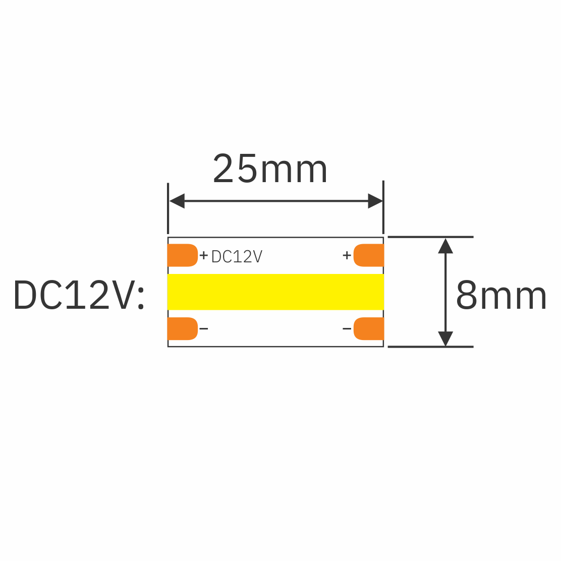 LED Strip White COB320D 12V DC 8mm 5 Meter 320LED - Image 6