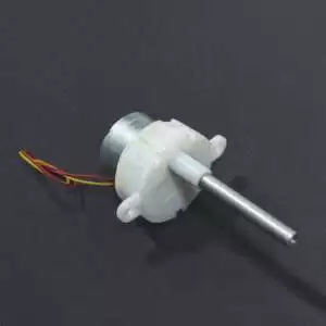 Low Speed White DC Gear Motor Long Shaft 3.7V 15RPM 45mm