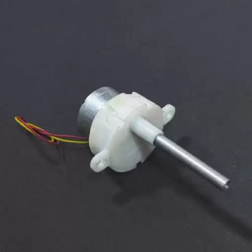 Low Speed White DC Gear Motor Long Shaft 3.7V 15RPM 45mm