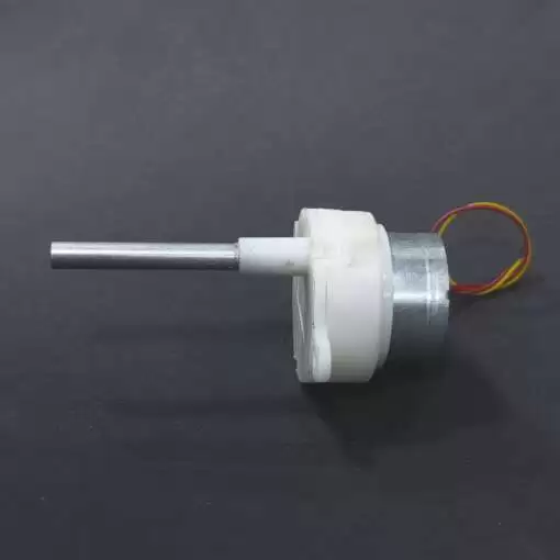Low Speed White DC Gear Motor Long Shaft 3.7V 15RPM 45mm - Image 2