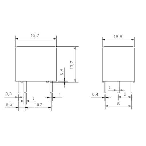 Relay HTV6-DC12V-SH 20A-14VDC 10A-125VAC 5A-250VAC (5 Pins) | Makers ...