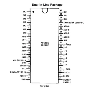 ADC0816 Analog to Digital Converter (CMOS) 8-Bit 16-Input 40-CDIP - Image 2